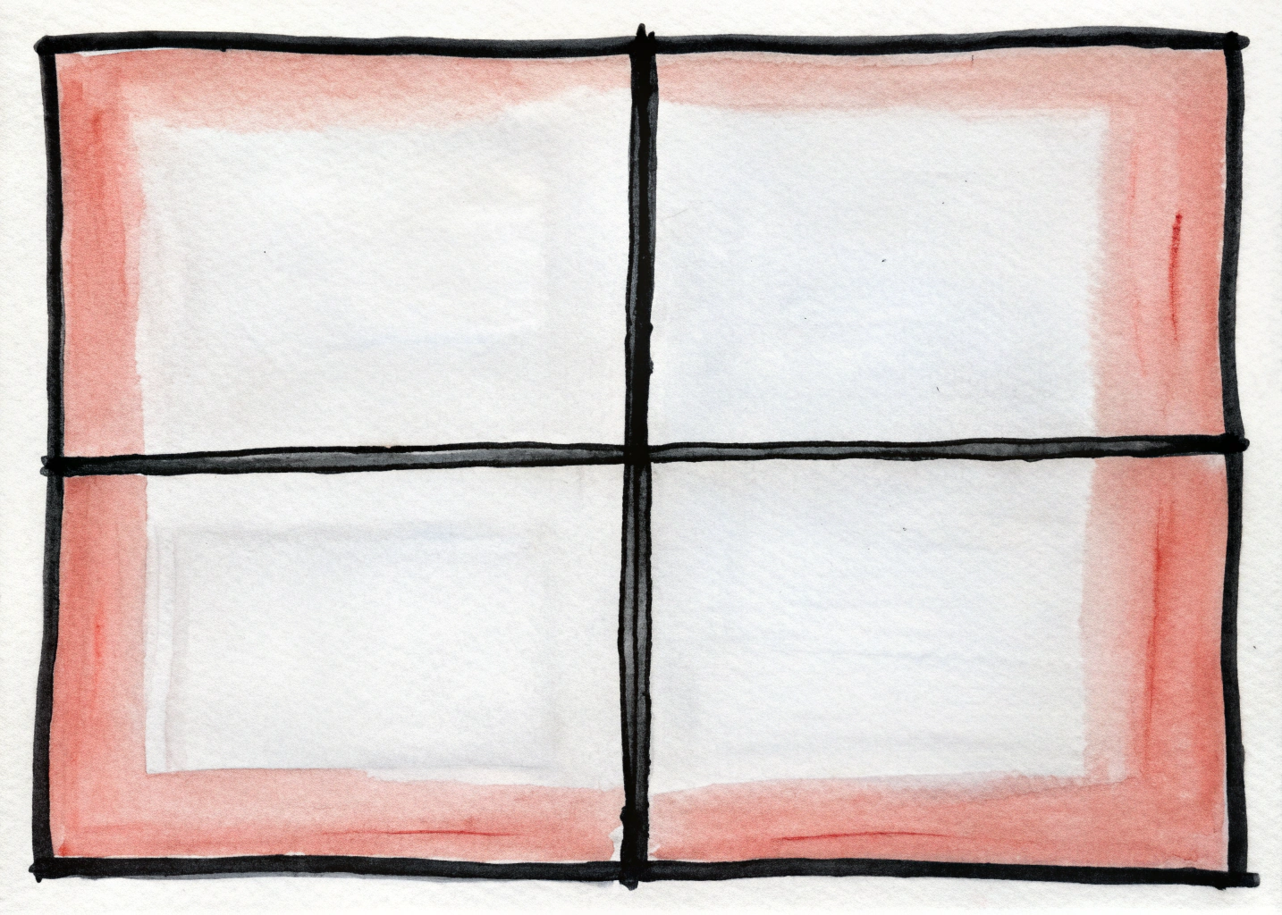 An image depicting a piece of paper in 4 quadrants.