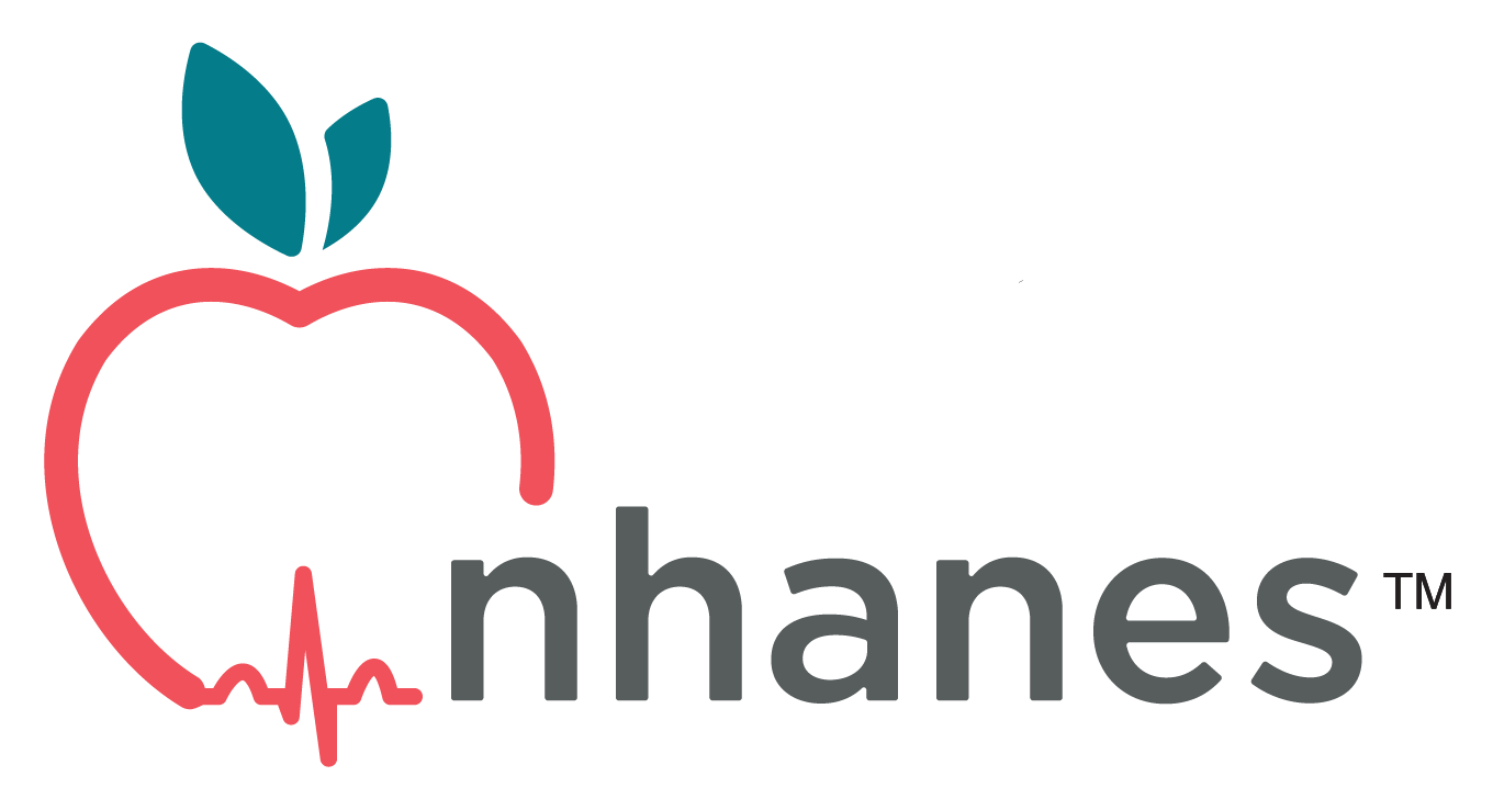 The NHANES trademark, which is a hand drawn apple.